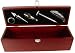 Wine Gift Boxed Set ~ Wood wine box with wine accessories incorporated, 7 piece gift set ~ French import
