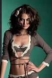 Rosapois Brown and Cream Knitted Wrap Around Top