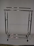 Rolling Clothing Rack Double Heavy Duty Round Tube Folding Adjusts 55" To 64"