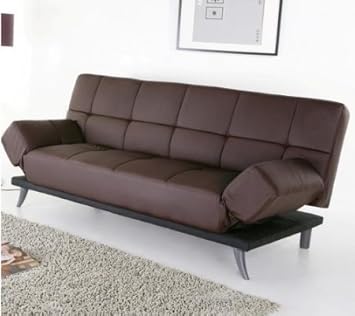 Plush Leather Convertible Sofa Leather: Dark Brown,Abbyson Living,BYV1001_4435312