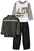 Nannette Boys 2-7, 3 Piece Nylon Jacket Set,Green/White,5