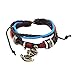Generic Cosplay Accessories Anime One Piece Luffy Straw Hat Skull Logo Knit Leather Bracelet Cosplay Bangle