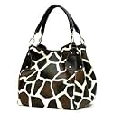 Brown Giraffe Designer Inspired Animal Print Handbag Purse Bag Tote