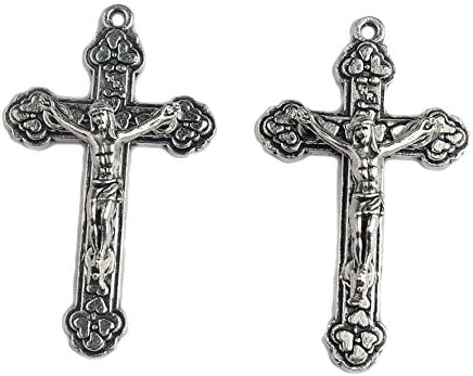 Hedi 1.89" Zinc Alloy Crucifix for Making Rosary 12 Pcs A Lot