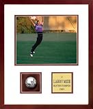 Larry Mize Framed Autographed Golf Ball with 8x10 Photograph