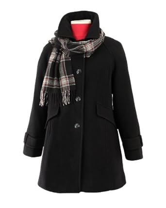 London Fog Pea Coat with Scarf