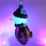 Pack of 4 San Francisco 49ers 5" Light-Up Snowman Christmas Ornaments