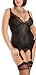 Escante Women’s Vintage Vamp 3 Piece Lingerie Set – 27798H,Black,3x