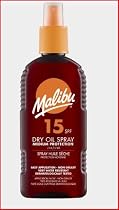 Malibu Suntan Dry Oil Spray Very Water Resistant SPF 15 Medium Protection