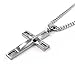 Stainless Steel Cross Pendant Chain Necklace for Men, 24 Inches 6 mm Curb Chain