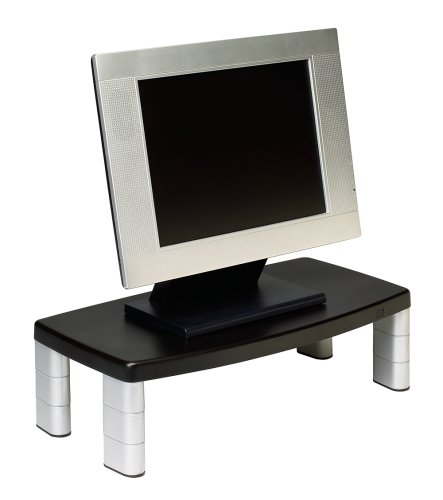 3M Adjustable Height Monitor Stand MS90B, 20.0 inches x 12.0 inches x 5.875 inches, Black