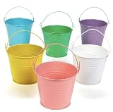 3 Pastel Colored Tin Pails (1 dz)