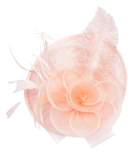 AM CLOTHES Womens Feather and Mesh Fascinator Headwear