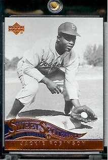 2005 Upper Deck Sweet Spot Classic Baseball Card #40 Jackie Robinson Los Angeles Dodgers - Mint Condition - In Protective Display Case !