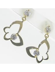 Kids 14K solid gold earrings fancy stud hoop huggie ball fashion dangle swa...