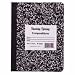 Composition Book,Marble Design,10x8,60 Sheets,Black (ROA77505)