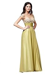 Sexy Short Sleeves Cocktail Floor Length Chiffon Lace Applique Mesh Backless Evening Dress/Prom Dress/Wedding Party Dress 