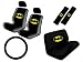 All Products : 11 Piece Auto Interior Gift Set - Batman Classic Logo - 2 Bottom Seat Covers, 2 Top Seat Covers, 2 Headrest Covers, 2 Seat Belt Shoulder Pads, 1 Steering Wheel Cover, 1 Bottom Bench Seat Cover, 1 Top Bench Seat Cover