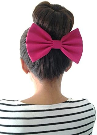 PINK VELVET BIG BOW HAIR CLIP