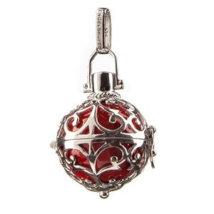 Engelsrufer Damen-Anhänger 925 Sterling Silber rhodiniert L Handarbeit Durchmesser 24 rot ER-05-L