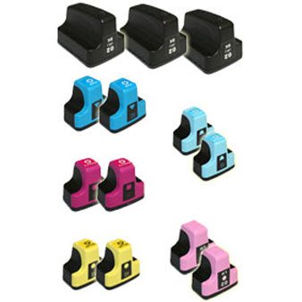 13-Pack HP 02 Compatible Ink Cartridges 3-BLACK, 2 CYAN, 2 MAGENTA, 2 YELLOW, 2 LIGHT CYAN, 2 LIGHT MAGENTA for Photosmart D7360 D7460 8250 D7260 D7160 C5180 C6180 C6280 C7180 C7280 C8180