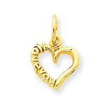 14k Polished I Love You Heart Charm