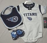 Tennessee Titans Reebok Infant 3 Piece Creeper Bib Bootie Set - Toddler (18 Months)