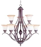 Astral Collection Bronze Two-Tiered Chandelier