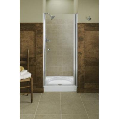 KOHLER K-702402-L-SH Fluence Frameless Pivot Shower Door, Bright Silver