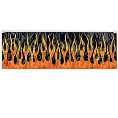 1 Metallic Fire Flame Banner Nascar party Decoration Hot Choppers