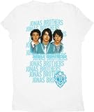 Jonas Brothers Glittery Blue Name White Junior's T-Shirt Tee