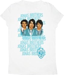Jonas Brothers Glittery Blue Name White Junior's T-Shirt Tee