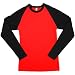 American Apparel - Baby Rib Long Sleeve Raglan, Red and Black, M