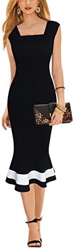 GeeWheat Women's Evening Cocktail Ball Gown Prom Elegant Business Mermaid Dress