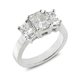 14K White Gold 2-1/5ct Radiant Cut Diamond Ring (G/I1)
