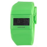 Wize & Ope Unisex WO-FLUO-2 Fluo Digital Black Dial Green Strap and Slide Watch