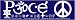 Peace (spelled in religious/spiritual symbols). -Bumper Sticker.