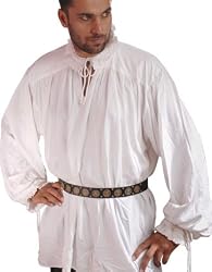 Pirate Gothic Renaissance Medieval Costume Shirt (XX-Large, White)