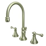 Kingston Brass KS2988BL Governor Widespread Lavatory Faucet with Brass Pop-Up and Metal Lever Handle
