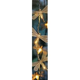 Antique Finish Dragonfly String Light Set Set of 10 Lights