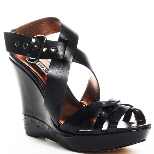 Charles David Women's Taper Sandal,Black/Black,5.5 M US