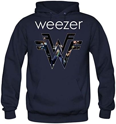 diy men's Casual Weezer Printed Graphic Pullover hoodies Siobhan Sheppard L Navy