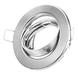 Buy one get one Einbaustrahler Led GU10 3W Warmweiß 230V 10er Pack Einbauspot Chrom gebürstet Rahmen rund