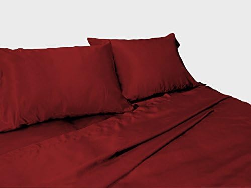 Pur Luxe Luxury Satin Sheet Set, Queen, Red