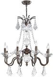 Lite Source C71138 Fulbright 8-Lite Chandelier, Antique Gold with Crystals