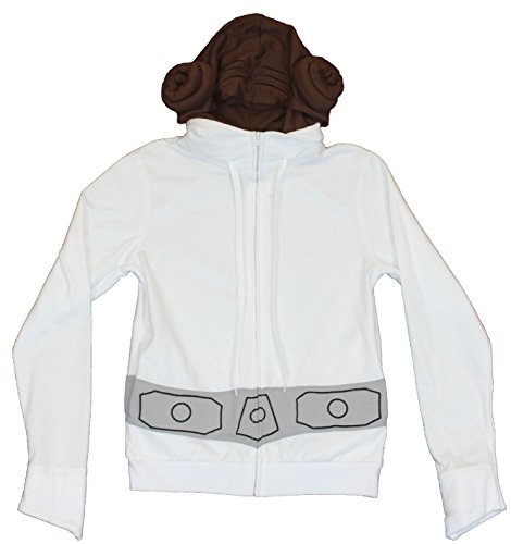 Star Wars Juniors ZipUp Hoodie Costume - Classic Organa Outfit Stufffed Hair Bun