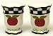 Ceramic Apple Design with Black White Checkers Border Salt and Pepper Set