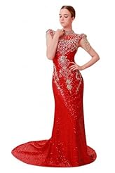 Crystal Lace Applique Crystals Sequined Beaded Chiffon/Taffeta/Tulle Evening Dress/Prom Dress 