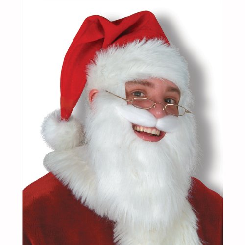 Plush Santa Hat w/Beard & Moustache Pkg/1
