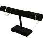 Black Velvet T-Bar Bracelet & Necklace Jewelry Display